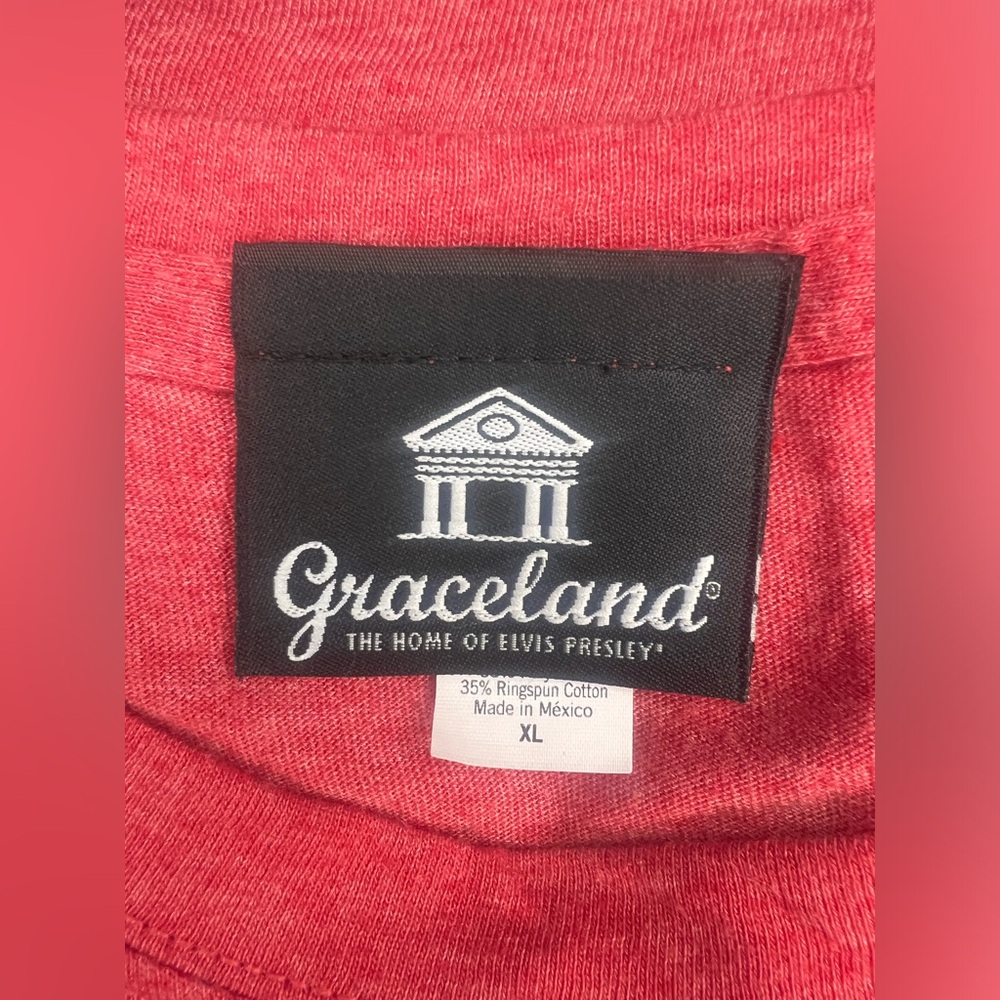 ELVIS Graceland Women’s T shirt Size XL in Red & Blue ⚡️TCB forever! - Picture 3 of 11